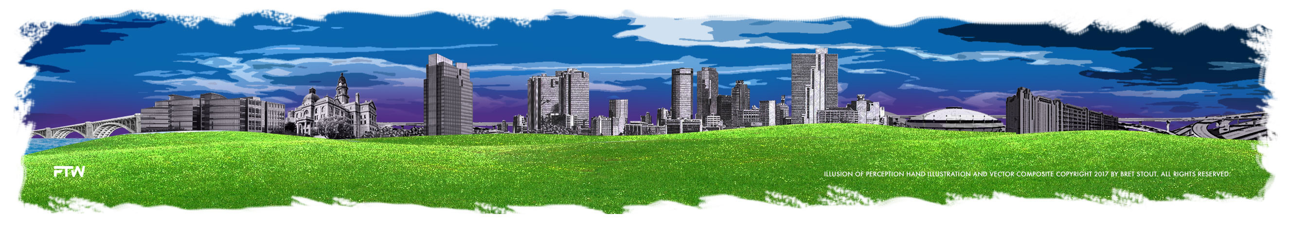Downtown Fort Worth Skyline Illustrated