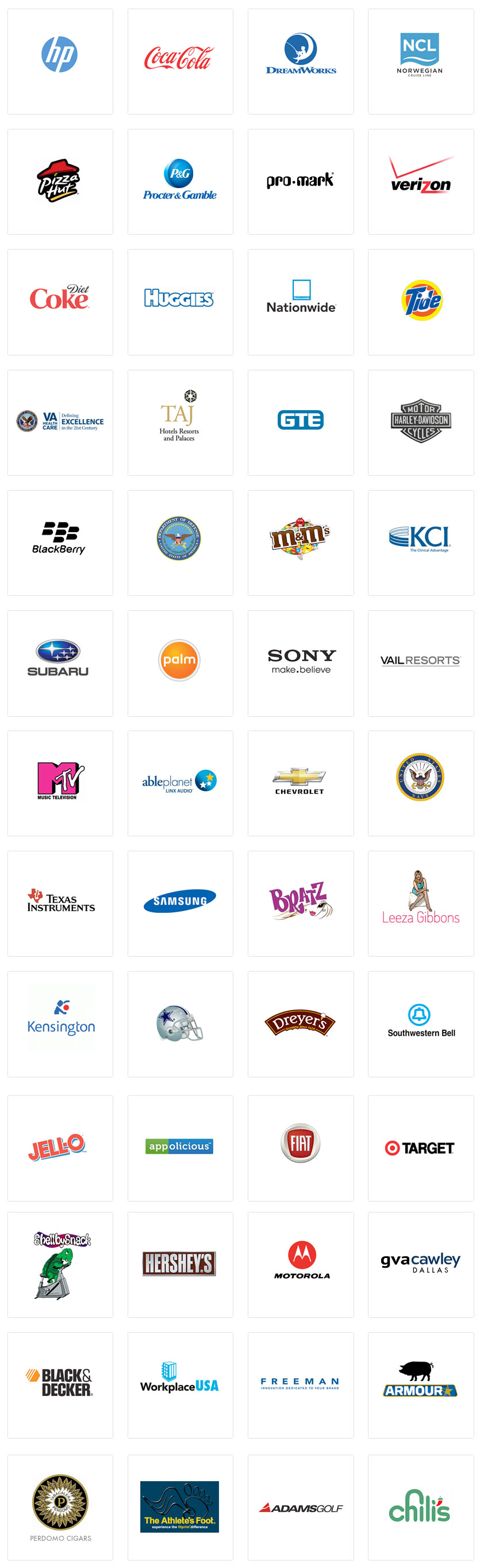 Bret Stout National Brand Clients