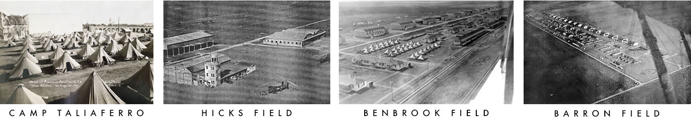 Camp Taliaferro + Hick Field + Benbrook Field + Barron Field + Fort Worth